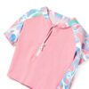 Toddler Girls Pink Long Sleeve Swimsuit Set Soft Fabric-3