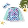 Baby Girl Swimwear Set Rash Guard Swimsuit Quick Dry-2