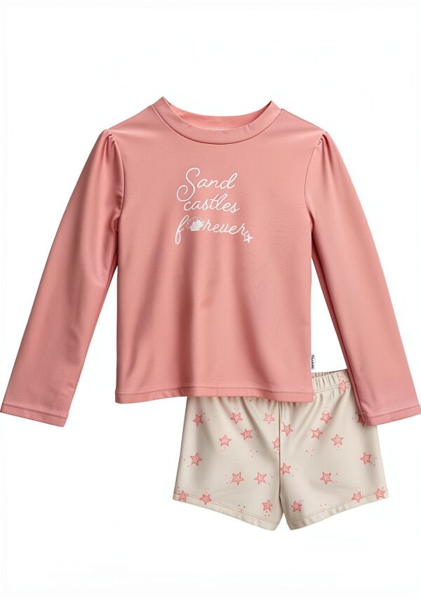 Gerber Baby Girls Rash Guard Set UPF 50 Fast Drying-0