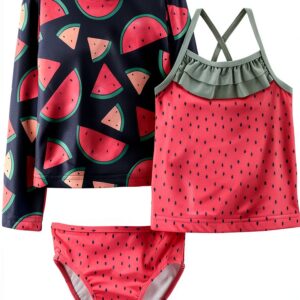 Carters UPF 50 Baby Girls Rash Guard Swim Set Watermelon-0