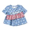 Patriotic Toddler Girls Rash Guard Set Long Sleeve Swimwear-4