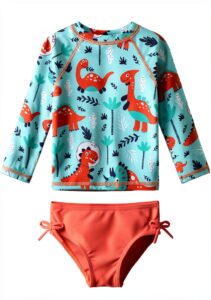 HUAANIUE Baby Girls Swimsuit UPF50 Sun Protection Quick Dry-0