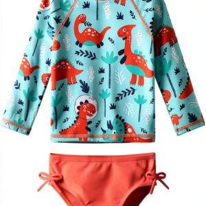 HUAANIUE Baby Girls Swimsuit UPF50 Sun Protection Quick Dry-0