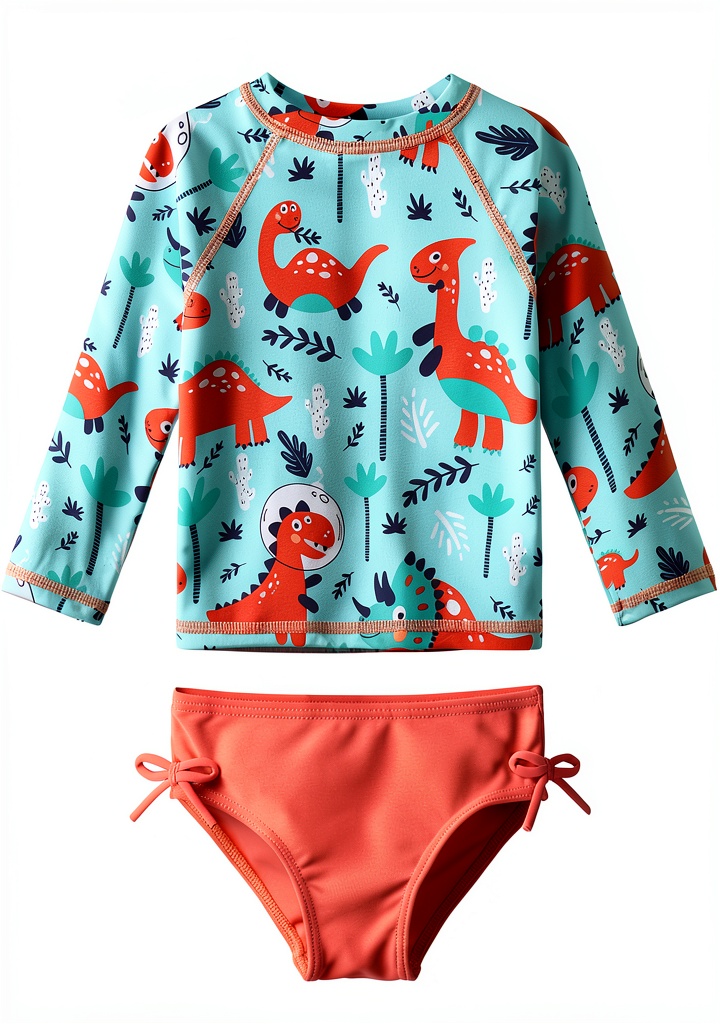 HUAANIUE baby girls swimsuit UPF50 quick-dry fabric demonstration showing water beading on surface