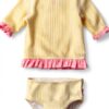 RuffleButts Girls Rash Guard Set UPF 50 Plus Sun Protection-0