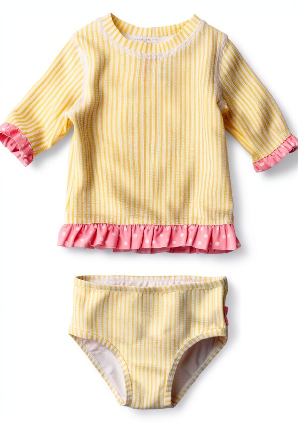 RuffleButts Girls Rash Guard Set UPF 50 Plus Sun Protection-0