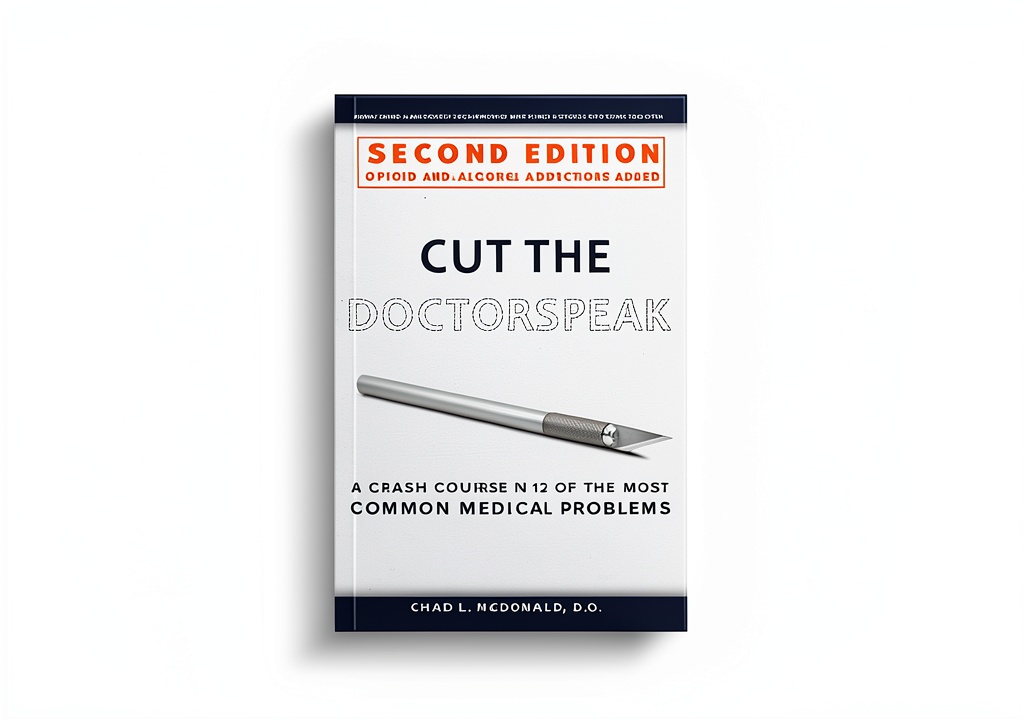 Cut the Doctorspeak medical guide open on a tablet showing emergency pediatrics content