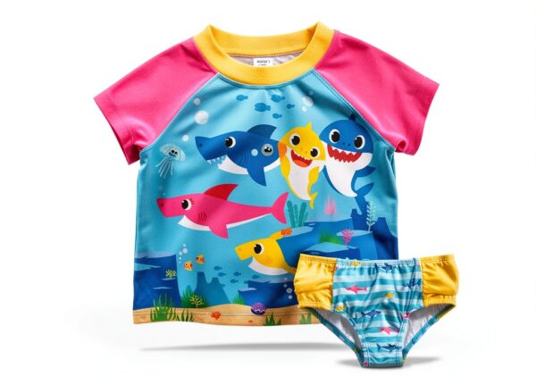 Baby Shark Toddler Girls Swim Set UPF 50+ Brooklyn-0