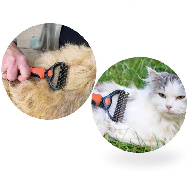 Raw Paws Pet Undercoat Rake Stainless Steel Deshedding Tool-3