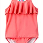 Carters Baby Girls Rash Guard Set Orange Ruffle Cross Strap-0