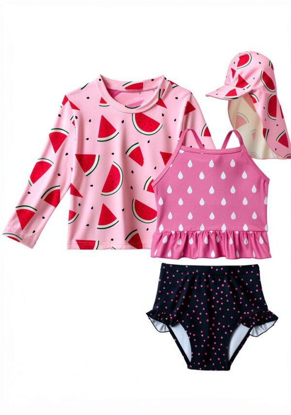 Pavo Girls UPF 50 Swim Set Soft Sun Protective Clothing-0