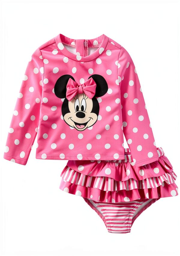Minnie Mouse Rash Guard Set UPF 50 Baby Girls Swimsuit-0
