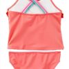 Carters Baby Girls Rash Guard Set Orange Ruffle Cross Strap-1