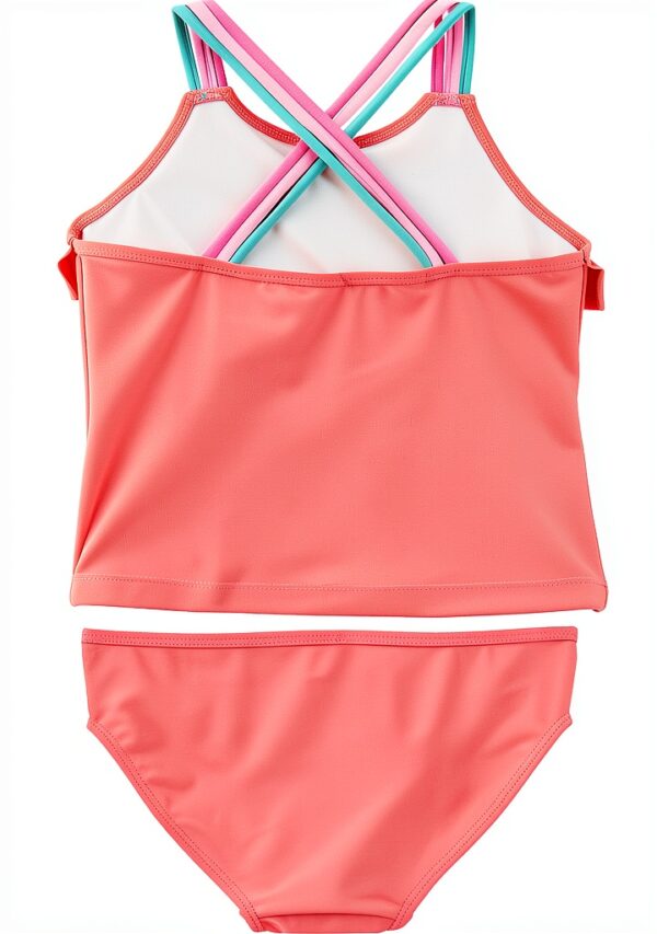 Carters Baby Girls Rash Guard Set Orange Ruffle Cross Strap-1