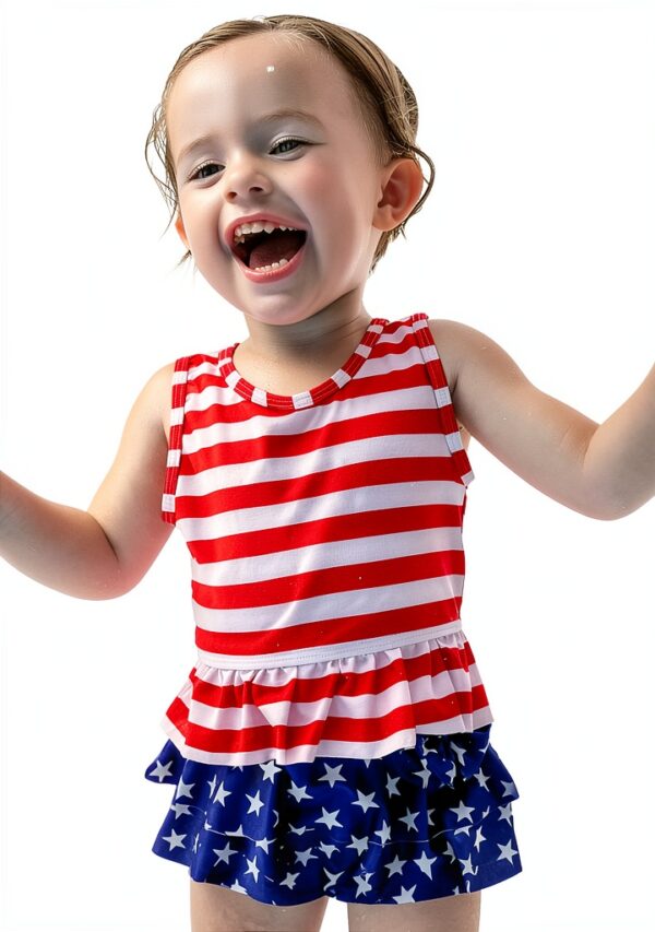 Baby Girls Rash Guard Set Nylon Spandex Soft Lining-2