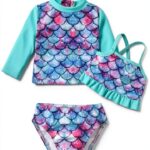 Baby Girl Swimwear Set Rash Guard Swimsuit Quick Dry-0