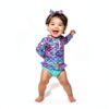 Aalizzwell Baby Girls Swimwear Long Sleeve Rashguard Set-1