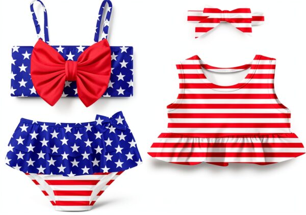 Baby Girls Rash Guard Set Nylon Spandex Soft Lining-0