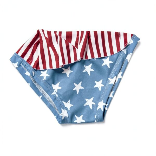 Patriotic Toddler Girls Rash Guard Set Long Sleeve Swimwear-5