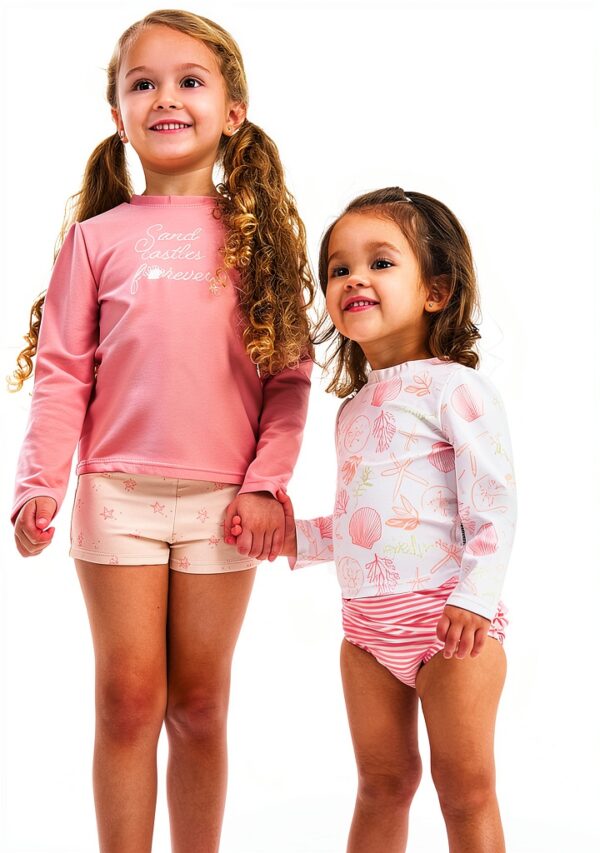 Gerber Baby Girls Rash Guard Set UPF 50 Fast Drying-3