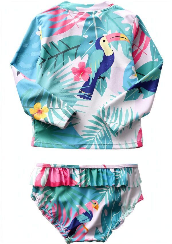 Baby Girls Rash Guard Set UPF 50 Sun Protection Swimwear-0
