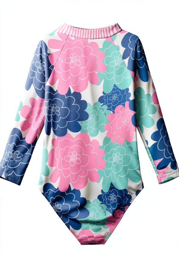 Baby Girls UPF 50 Rash Guard Swimsuits Multicolor Floral-1