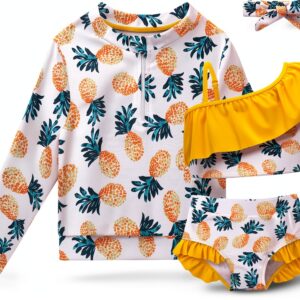 Baby Girls Swim Set UV Protection Rash Guard Swimsuit-0