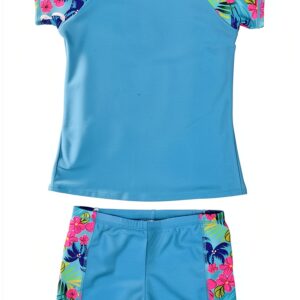 Baby Girls UPF 50 Swimsuit Set Rashguard Boyshort DAYU INC-0