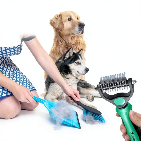 Candure Pet Deshedding Brush Dual Sided Grooming Tool-7
