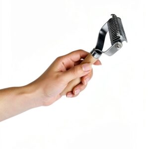 LTANIOLAK Undercoat Rake Stainless Steel Teeth Wooden Handle-0
