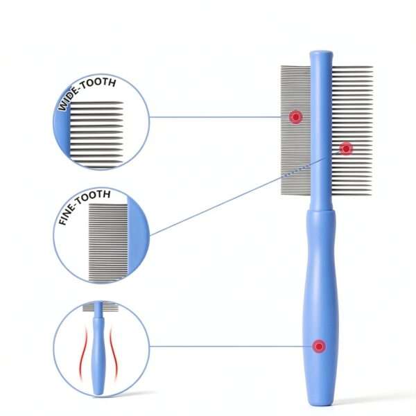 Myselect Dog Grooming Rake Dematting Comb Stainless Steel-5