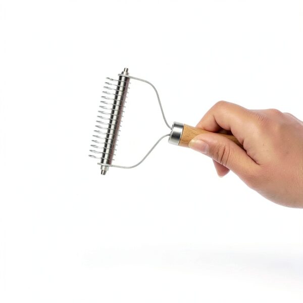 LTANIOLAK Undercoat Rake Stainless Steel Teeth Wooden Handle-4