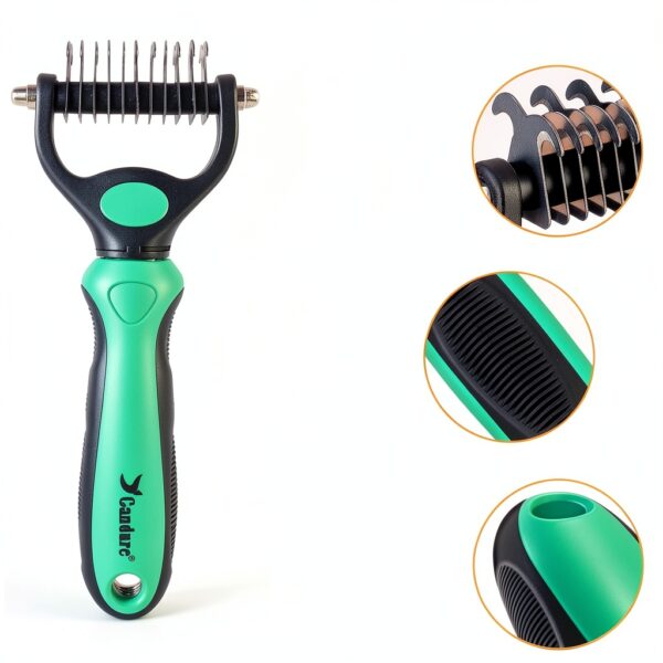 Candure Pet Deshedding Brush Dual Sided Grooming Tool-1