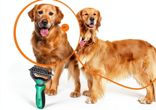 Candure Pet Deshedding Brush Dual Sided Grooming Tool-4
