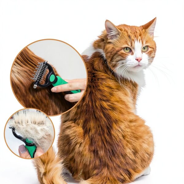Candure Pet Deshedding Brush Dual Sided Grooming Tool-3