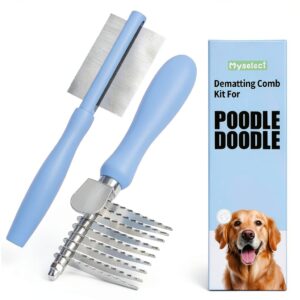 Myselect Dog Grooming Rake Dematting Comb Stainless Steel-0