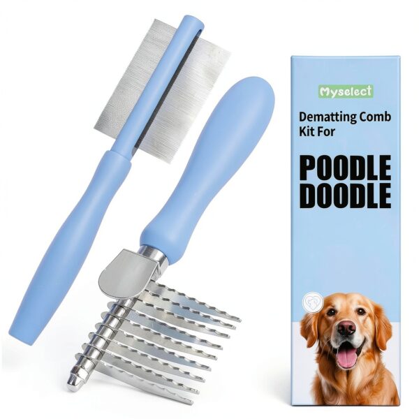 Myselect Dog Grooming Rake Dematting Comb Stainless Steel-0