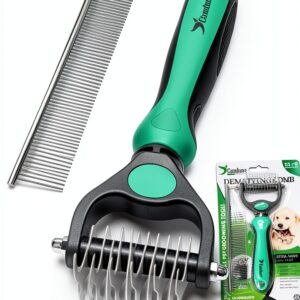 Candure Pet Deshedding Brush Dual Sided Grooming Tool-0