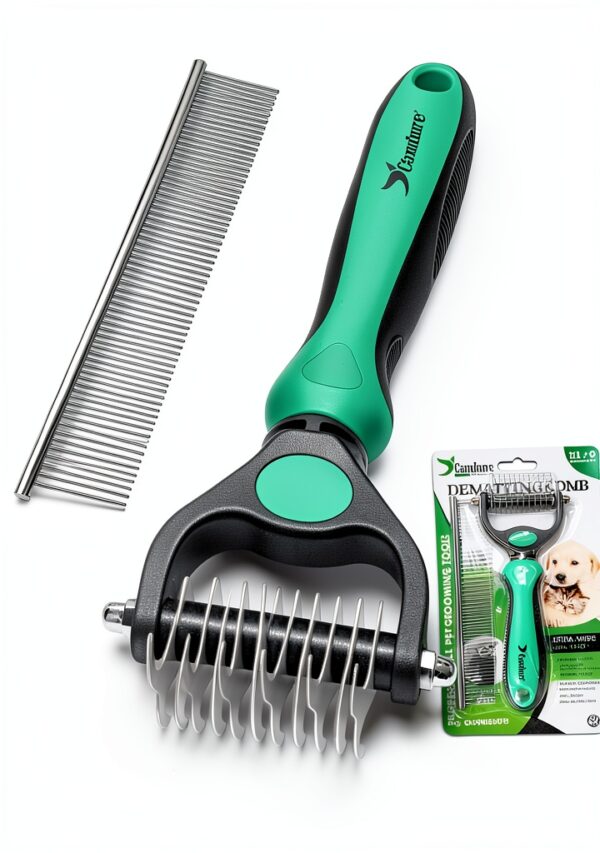 Candure Pet Deshedding Brush Dual Sided Grooming Tool-0