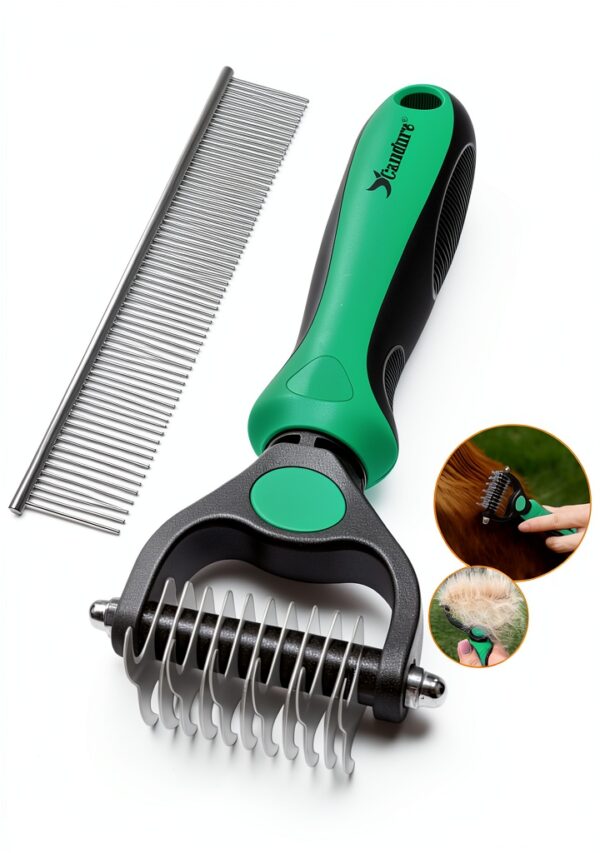 Candure Pet Deshedding Brush Dual Sided Grooming Tool-8