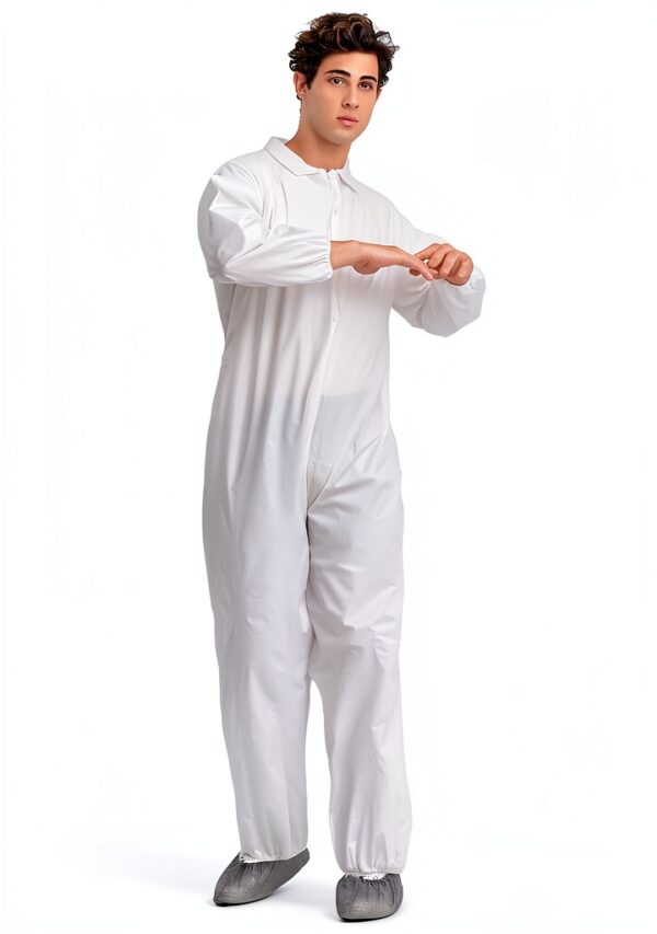 Disposable Coveralls Greenour White Unisex Suit-3