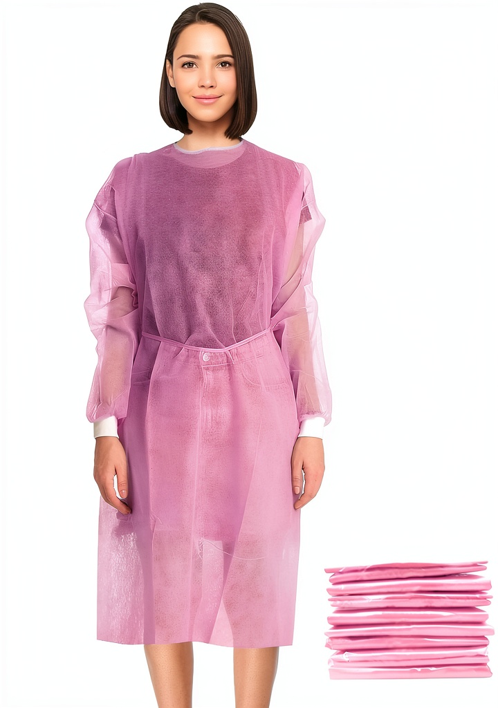 Pink Isolation Gowns EZGOODZ Disposable Hospital