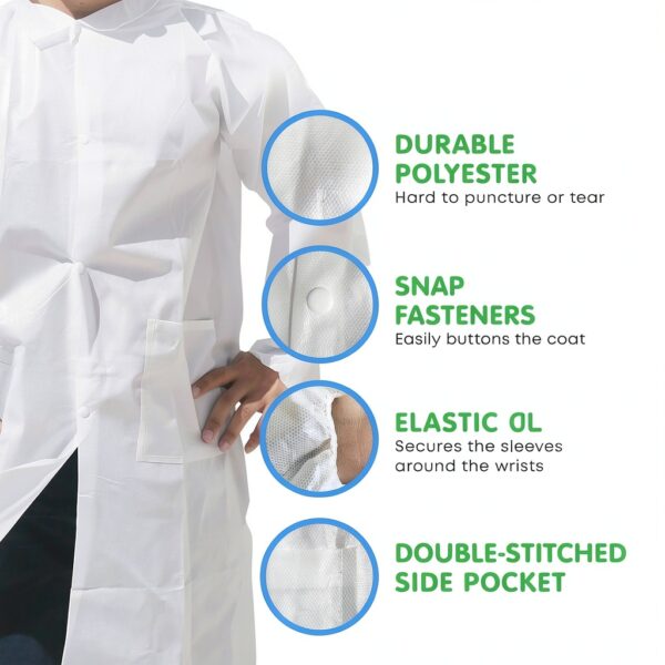 Disposable Lab Coat Makerspace Lab Liquid Resistant-2