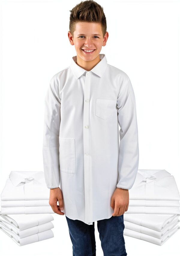 Disposable Kids Lab Coat KidsLab Youth XS White-3