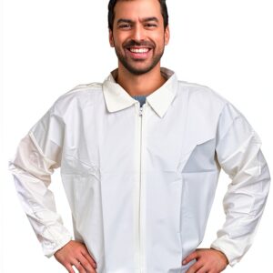 Waterproof Microporous Jacket EZGOODZ Large White-0