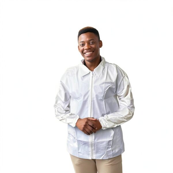 Waterproof Microporous Jacket EZGOODZ Large White-7