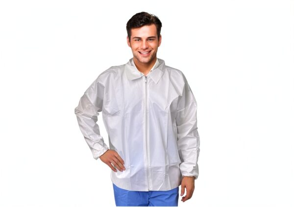 Waterproof Microporous Jacket EZGOODZ Large White-3