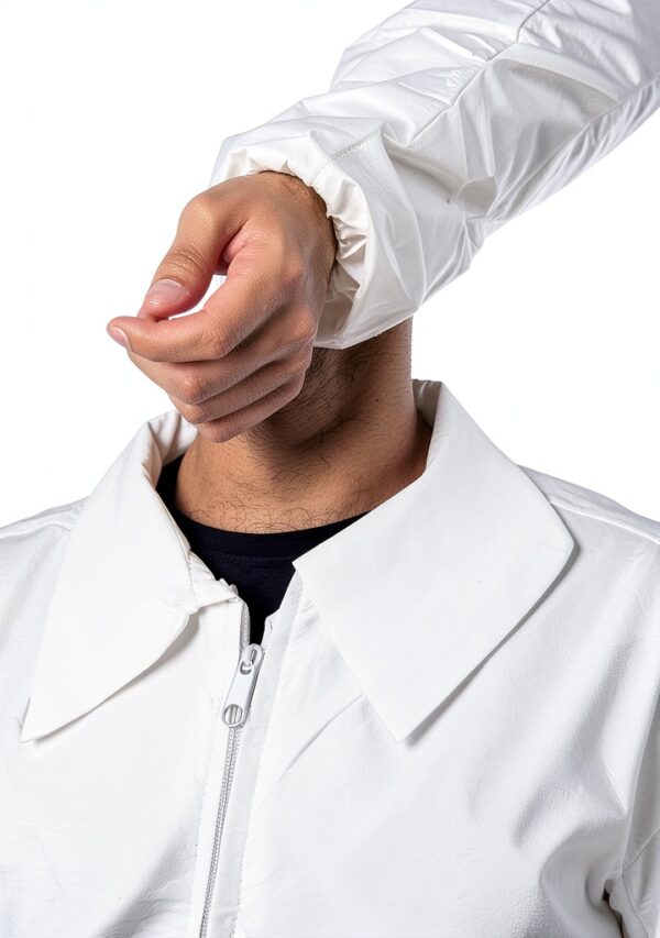 Waterproof Microporous Jacket EZGOODZ Large White-2