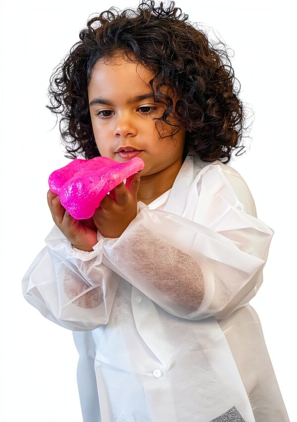 Mr Disposable Kids Lab Coats White Snap Design-3