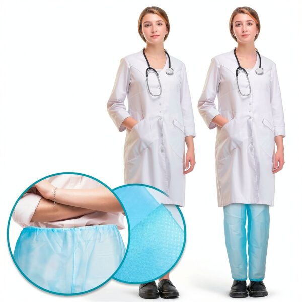 Amazing Supply Medium Blue Disposable Scrub Pants 10 Pack Breathable-4